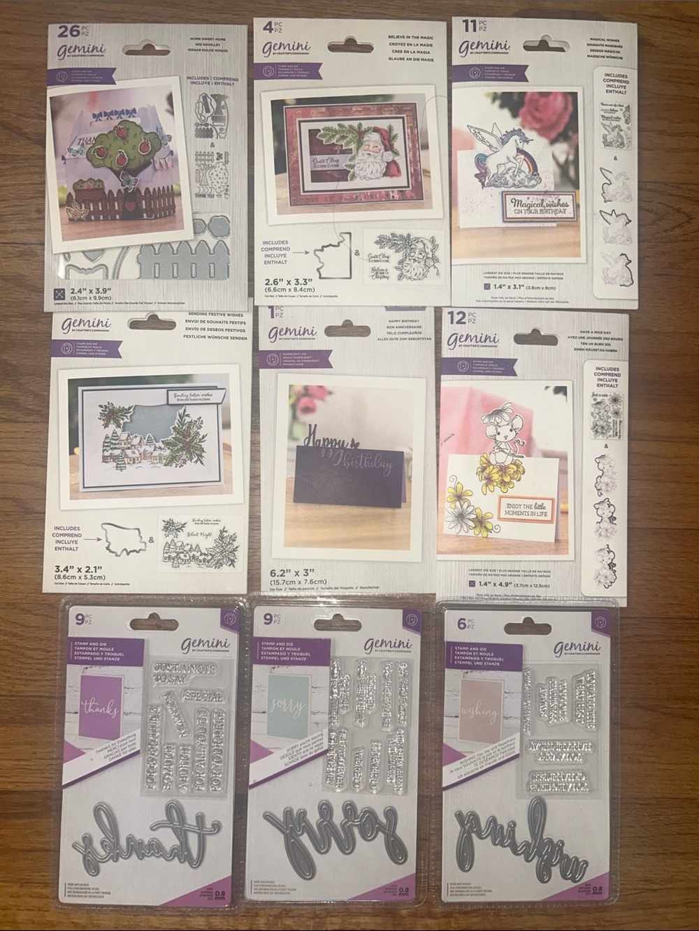 Craft Die & Stamp Sets - Assorted Designs in White, Pink, Green Large Bundle